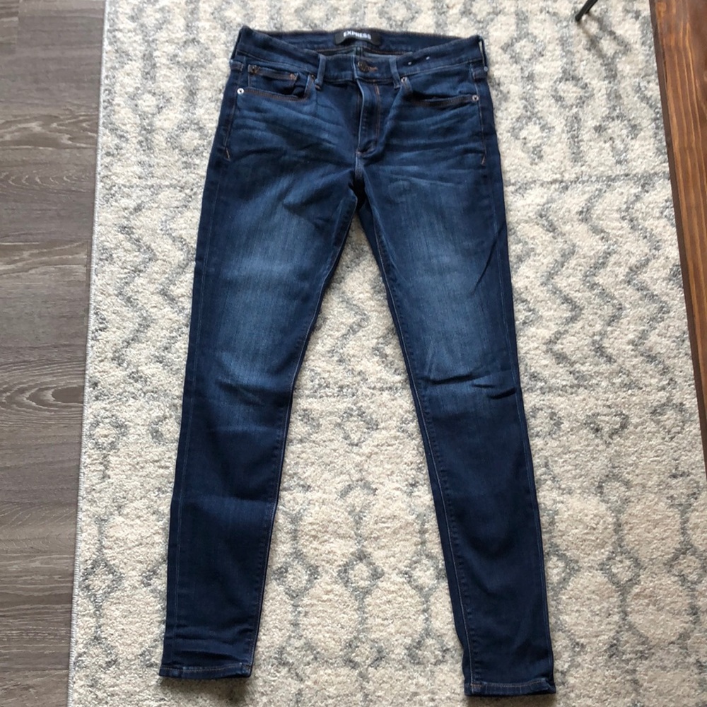 Express legging mid rise stretch blue jeans